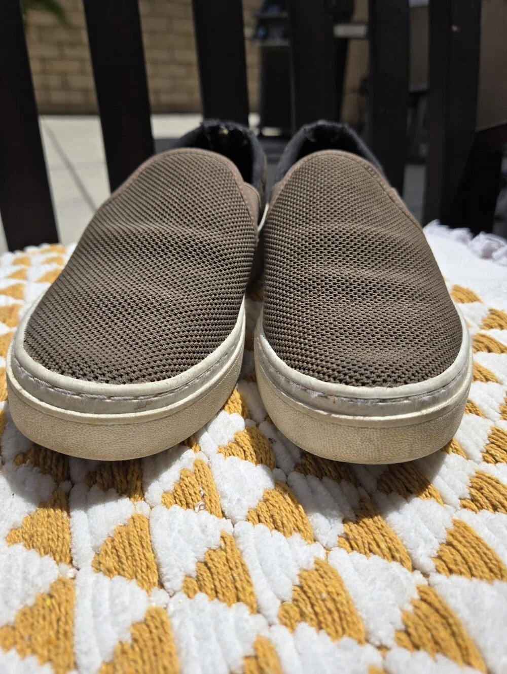Eileen Fisher Brown Mesh Slip-On Loafers - Picture 2 of 6